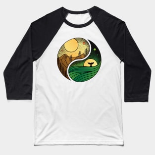 Yin Yang nature Baseball T-Shirt